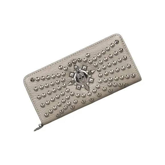 Riveted Skull Bound Oversized Fashion Wallets - Picture 12 of 12